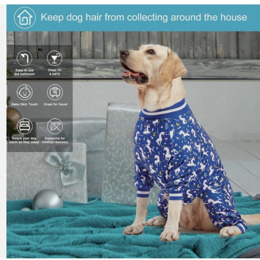 LovinPet Dog Pajamas/Jumpsuit - Unicorn Print - Picture 3 of 4